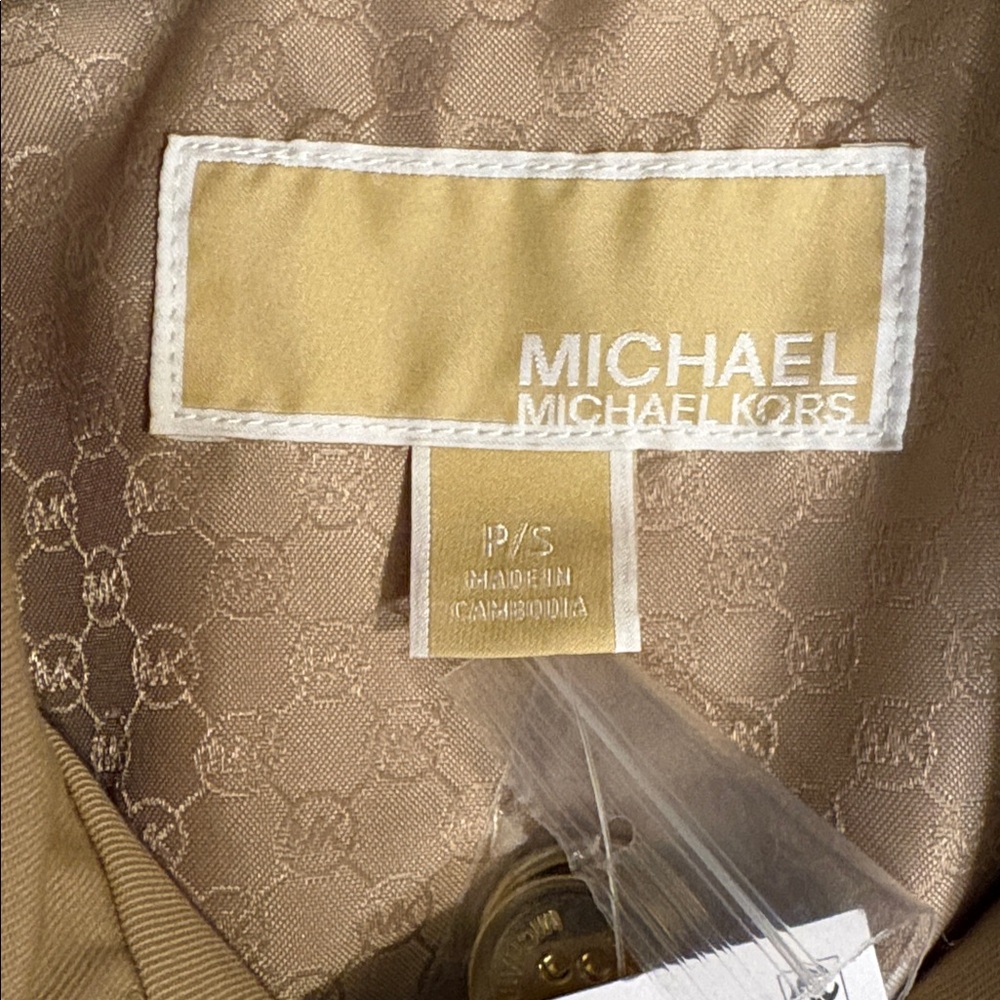 Michael Kors Short Double-Breasted Trench Coat Petite Small - Picture 5 of 13